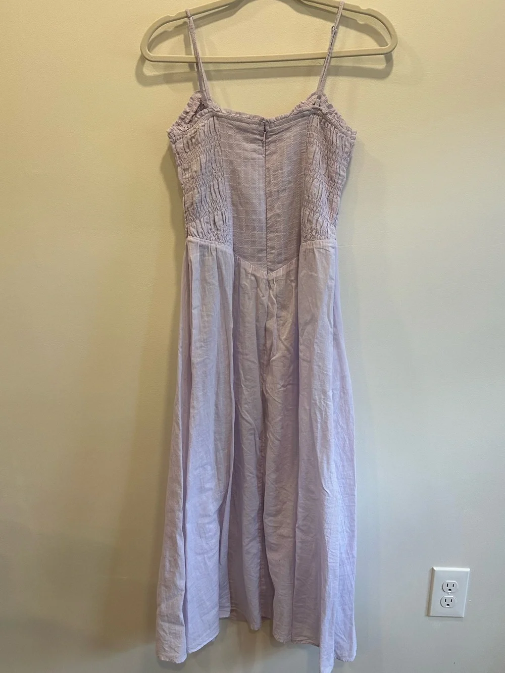 American Eagle AE Lavender Bella Bow Smocked Midi Dress XS NWT